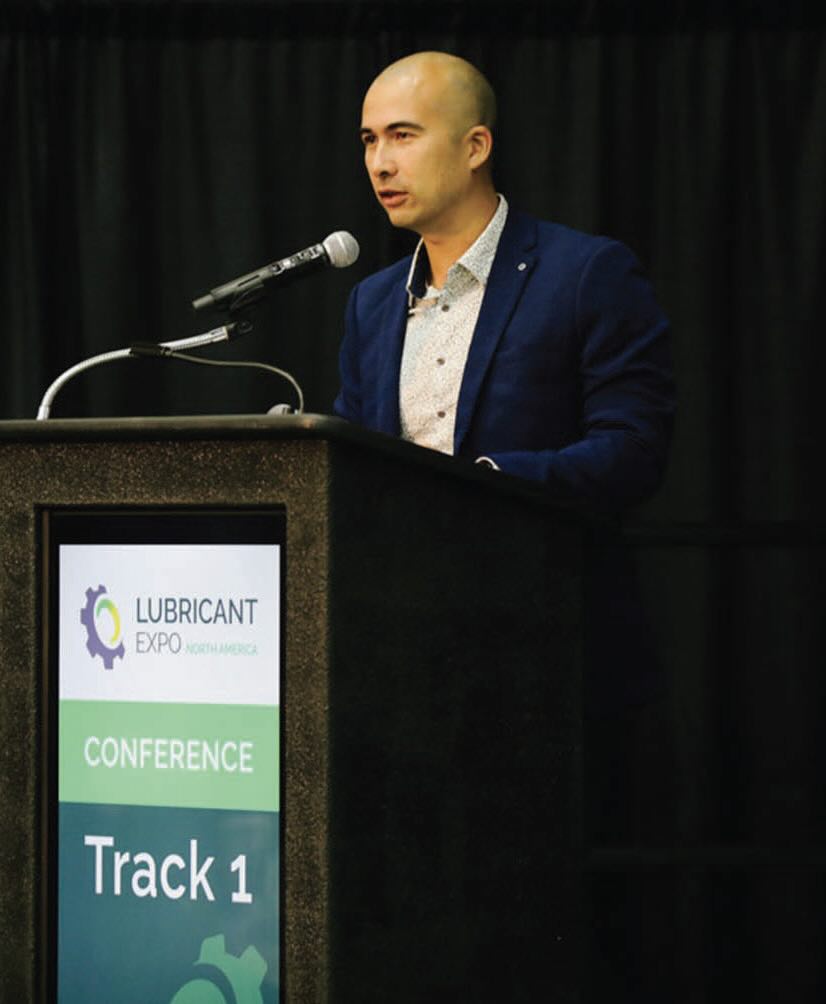 Rafe Britton speaking at the Lubricant Expo North America.